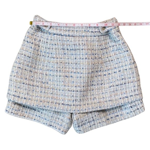 Bundle Blue Tweed Jacket and Mini Skort Skirt Fall Outfit Set Size 2 US Small - Picture 8 of 15